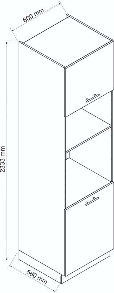 Szafka pod piekarnik i mikrofalę 60 BONO D60 PK MV/2333 P/L dąb wotan I sklep meblowy MIRAT. styl LOFT