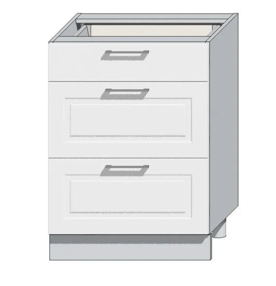 Szafka kuchenna stojąca 60 NATALIA D60S/3 biała połysk firmy Stolkar | MIRAT.  kolekcja NATALIA