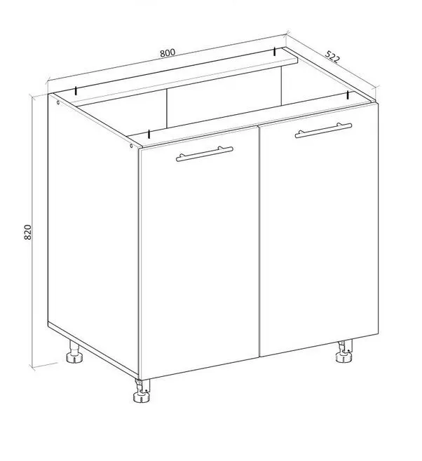 Szafka kuchenna stojąca 80 VENTO D-80/82 kaszmirowa z półką I sklep meblowy MIRAT.  kolekcja VENTO