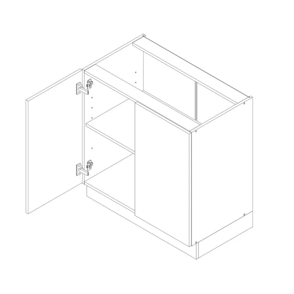 Szafka kuchenna stojąca 80 DENIS D80 2D czarna mat z półką I MIRAT.  kolekcja DENIS