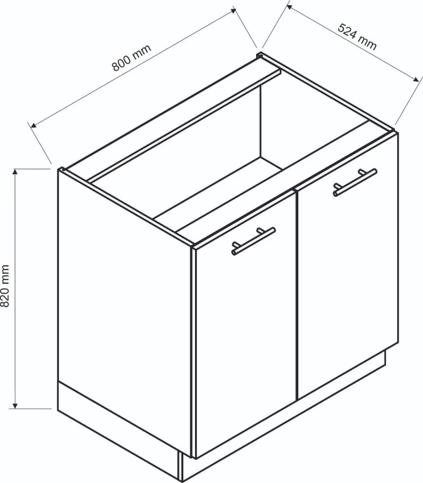 Szafka kuchenna stojąca 80 BONO D80 biała I sklep meblowy MIRAT. styl SKANDYNAWSKI