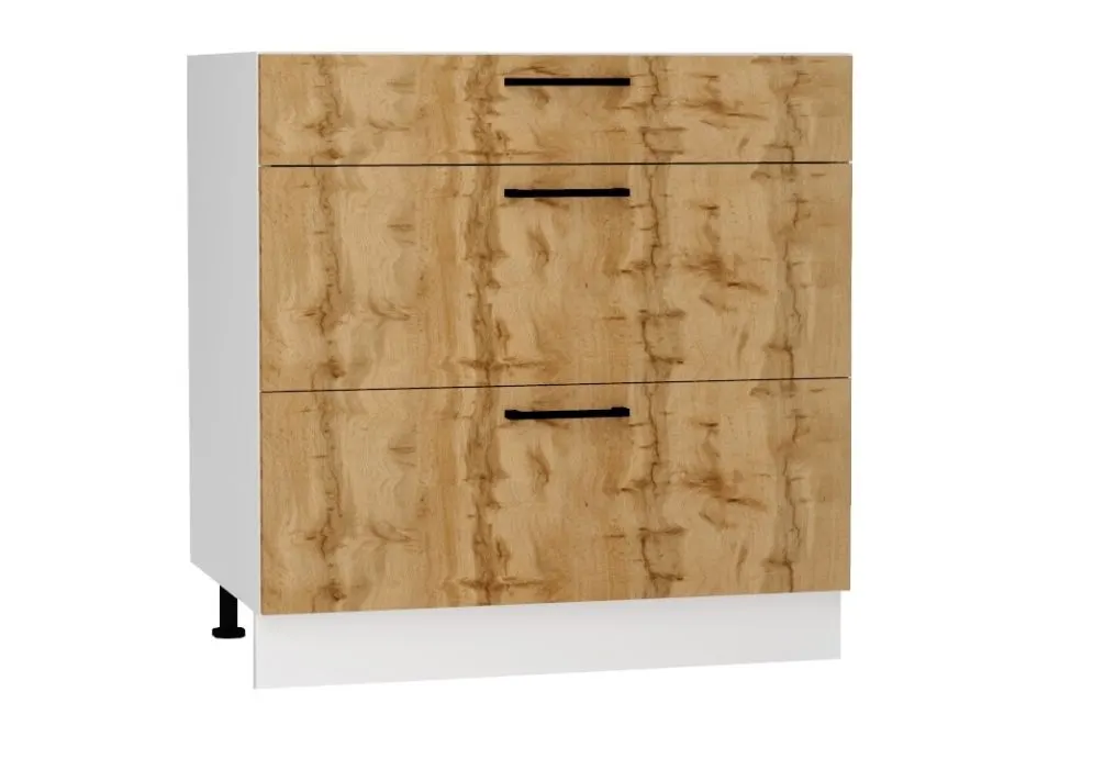 Szafka kuchenna stojąca 80 BONO D80 S/3 dąb wotan I sklep meblowy MIRAT. styl LOFT