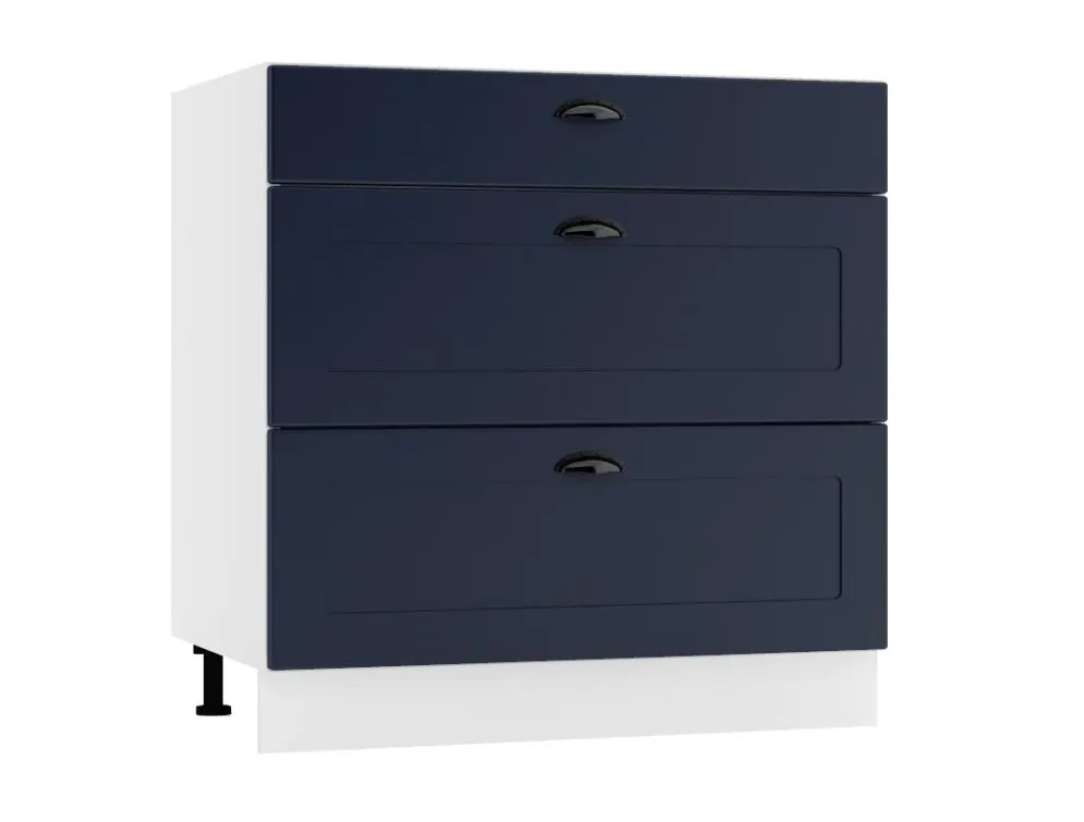 Szafka kuchenna stojąca 80 ADELE D80 S/3 granatowa I sklep meblowy MIRAT.