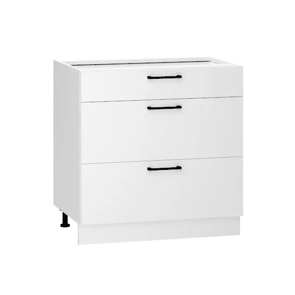 Nowoczesna szafka kuchenna stojąca 80 DENIS D80 S/3 biała mat I sklep meblowy MIRAT.  kolekcja DENIS