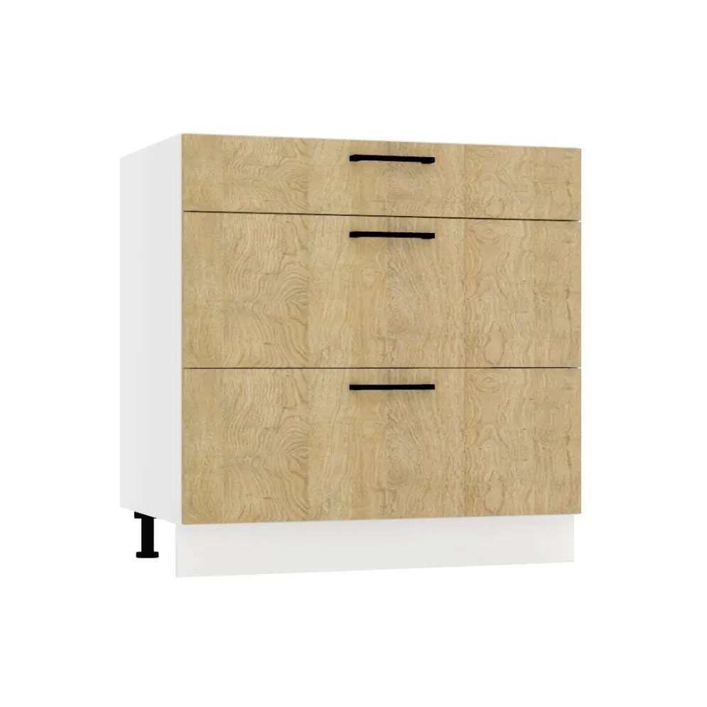 Cicha szafka kuchenna stojąca 80 DENIS D80 S/3 dąb London | MIRAT.  kolekcja DENIS