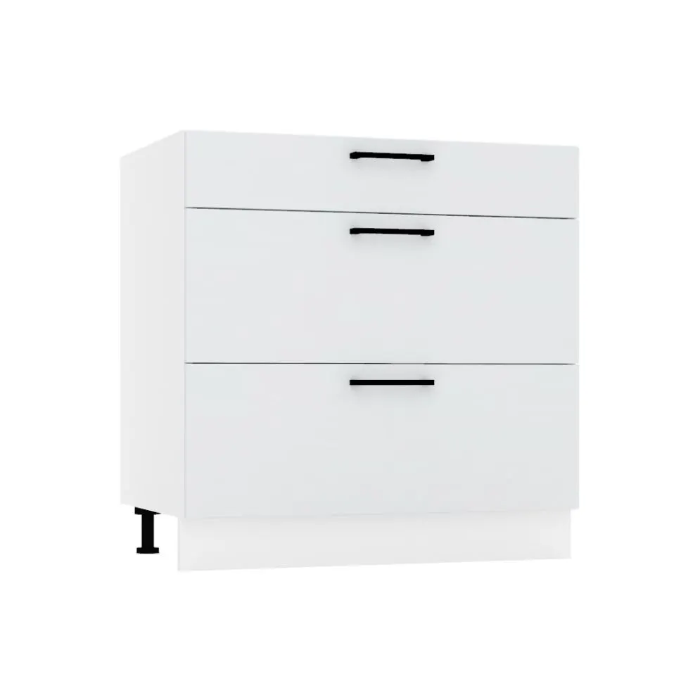 Szafka kuchenna stojąca 80 DENIS D80 S/3 szara szeroka I MIRAT.  kolekcja DENIS