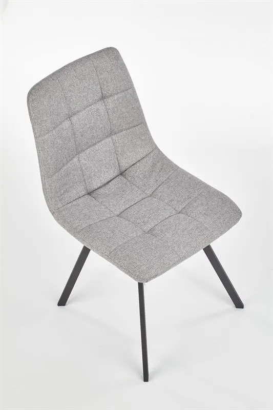 Krzesło K402 szare do salonu na czarnych metalowych nogach | MIRAT.