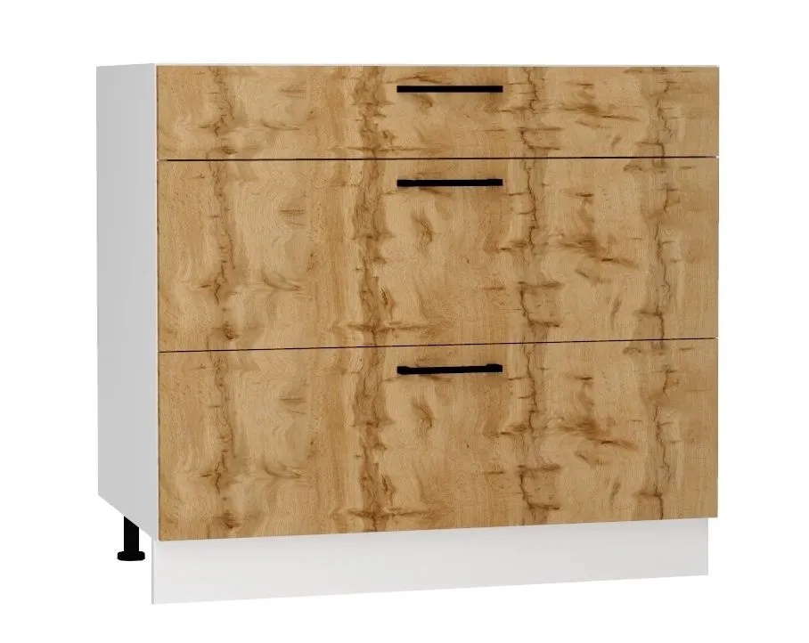 Szafka kuchenna stojąca 90 BONO D90 S/3 PC dąb wotan I sklep meblowy MIRAT. styl LOFT