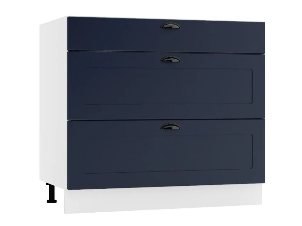 Szafka kuchenna stojąca 90 ADELE D90 S/3 PC granatowa I sklep meblowy MIRAT.