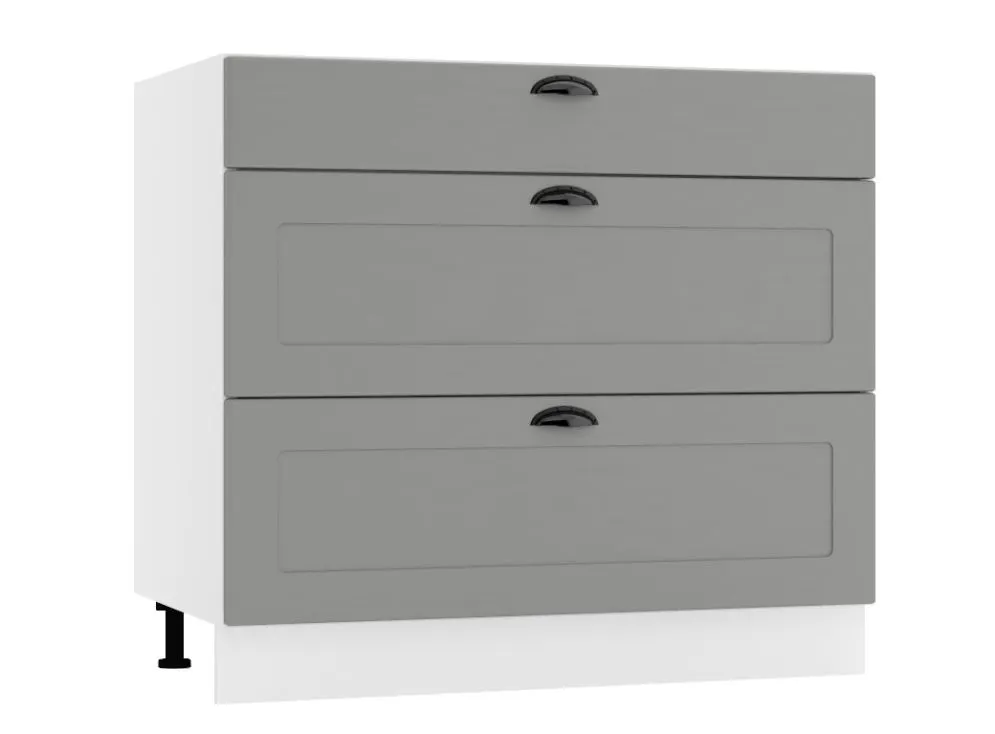 Szafka kuchenna stojąca 90 ADELE D90 S/3 PC szary mat I sklep meblowy MIRAT.