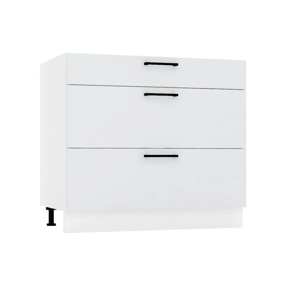 Szafka kuchenna stojąca 90 DENIS D90 PC S/3 szara pod płytę grzewczą I MIRAT. kolekcja DENIS