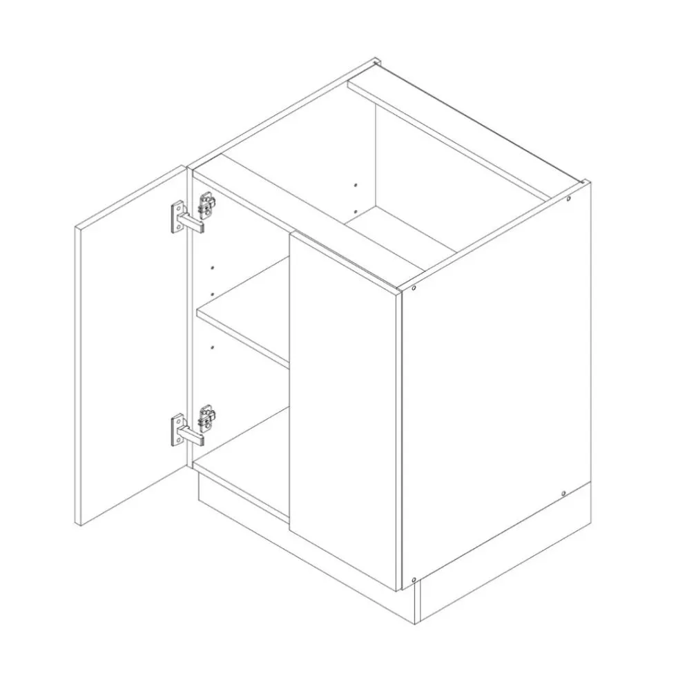 Szafka kuchenna stojąca 60 DENIS D60 2D szara dwudrzwiowa I MIRAT.  kolekcja DENIS