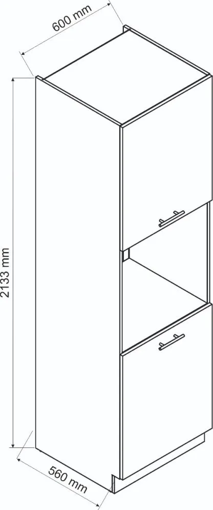 Szafka pod piekarnik 60 CLARA D60PK/2133 P/L dąb/szara grafit słupek | MIRAT. w stylu  kolekcja CLARA