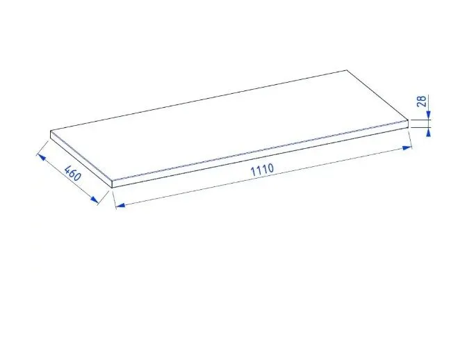 Blat łazienkowy olejowany 110 cm z litego drewna dębowego | MIRAT