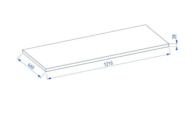 Blat łazienkowy dębowy 120 cm z litego drewna olejowany | MIRAT