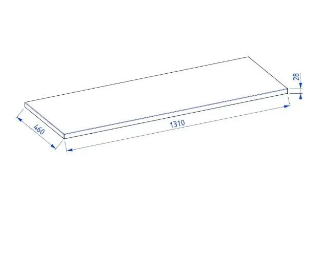 Długi blat łazienkowy kompaktowy 130 cm biały struktura kamienia | MIRAT
