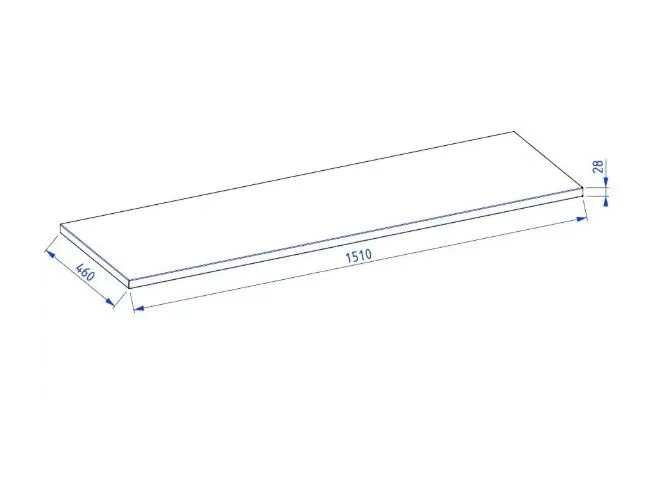 Blat łazienkowy dębowy 150 cm z litego drewna szeroki | MIRAT