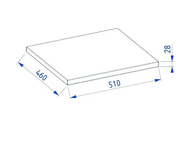 Blat łazienkowy dębowy 50 cm z litego drewna | MIRAT