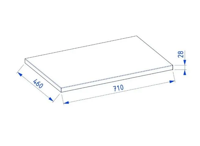 Blat łazienkowy dębowy 70 cm z litego drewna trwały | MIRAT