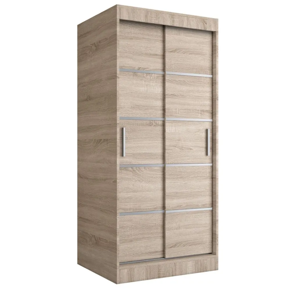 Szafa przesuwna MODUO COMFORT 90 dąb sonoma z listwami | MIRAT. w stylu kolekcja MODUO COMFORT