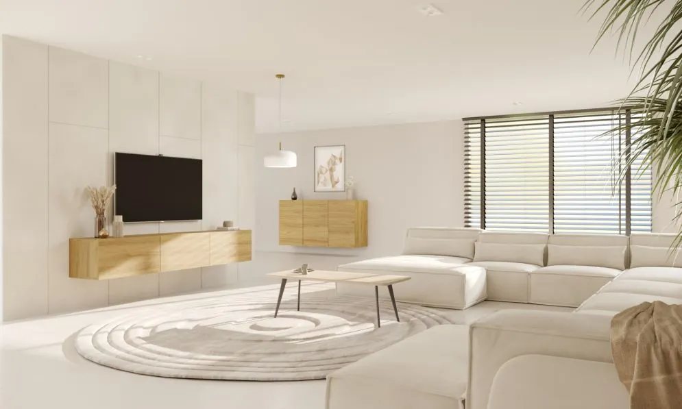 Szafka RTV GABI 160cm dąb hikora wisząca z cichym domykiem I sklep meblowy MIRAT.  kolekcja GABI