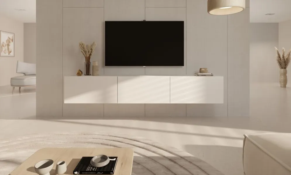 Szafka RTV GABI 180cm biała wisząca do salonu I sklep meblowy MIRAT.  kolekcja GABI