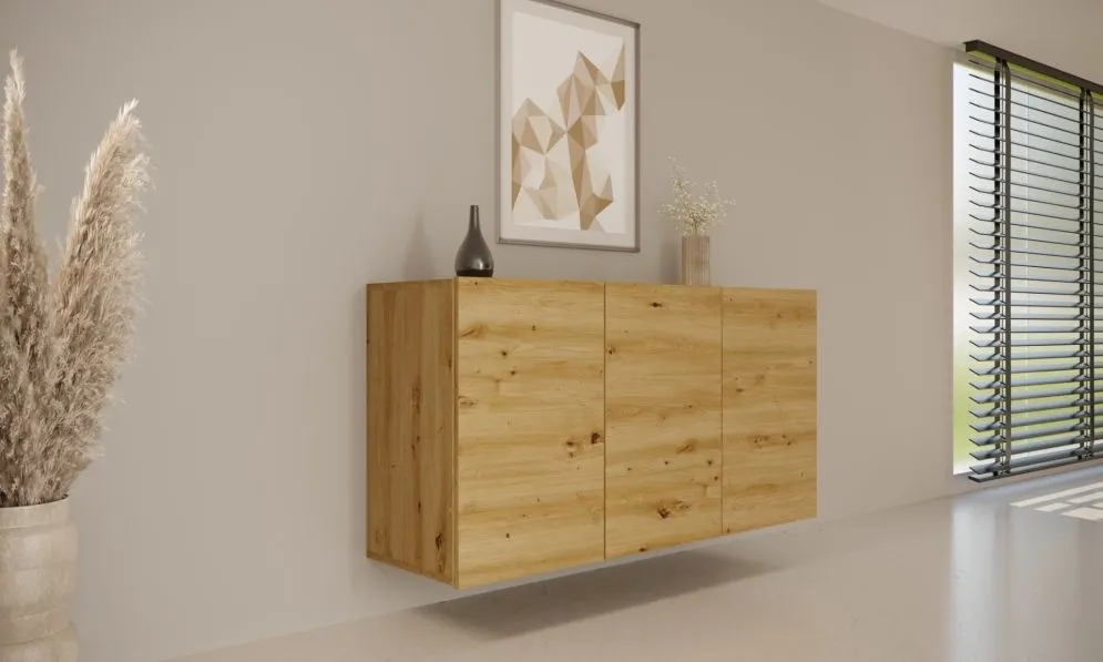 Komoda GABI 160cm dąb artisan wisząca bezuchwytowa I sklep meblowy MIRAT.  kolekcja GABI