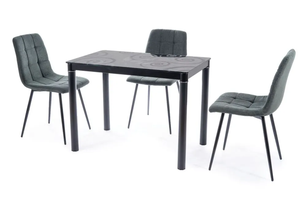 Stół DAMAR czarny szklany do kuchni | MIRAT.