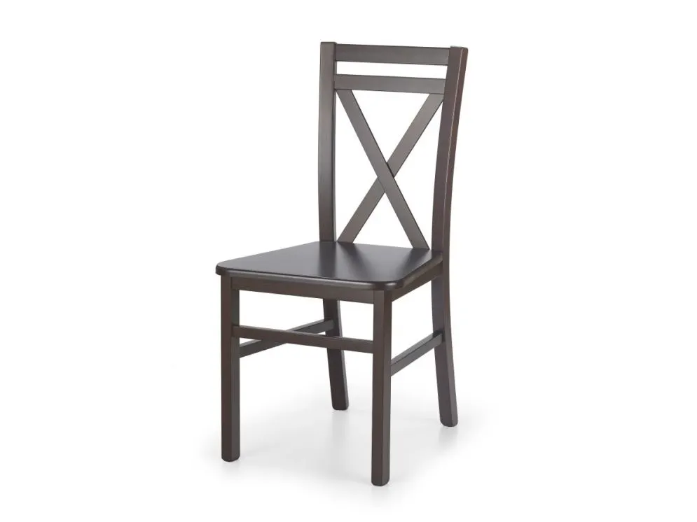 Krzesło DARIUSZ 2 ciemny orzech drewniane z krzyżakiem | MIRAT. styl KLASYCZNY kolekcja DARIUSZ