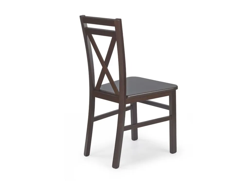 Krzesło DARIUSZ 2 ciemny orzech drewniane z krzyżakiem | MIRAT. styl KLASYCZNY kolekcja DARIUSZ