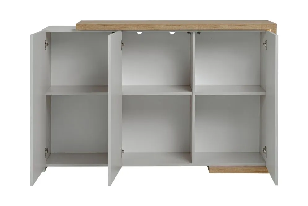 Komoda DASAR 3D kaszmir/dąb grand naturalny trzydrzwiowa I sklep meblowy MIRAT. styl SKANDYNAWSKI kolekcja DASAR