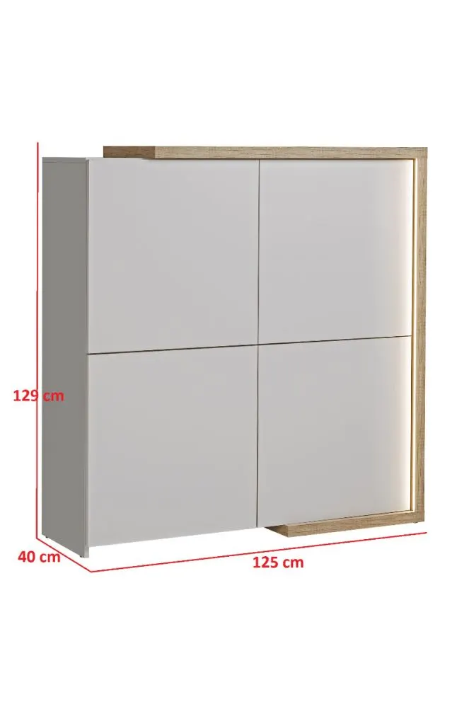 Komoda DASAR 4D kaszmir/dąb grand naturalny w stylu skandynawskim I sklep meblowy MIRAT. styl SKANDYNAWSKI kolekcja DASAR