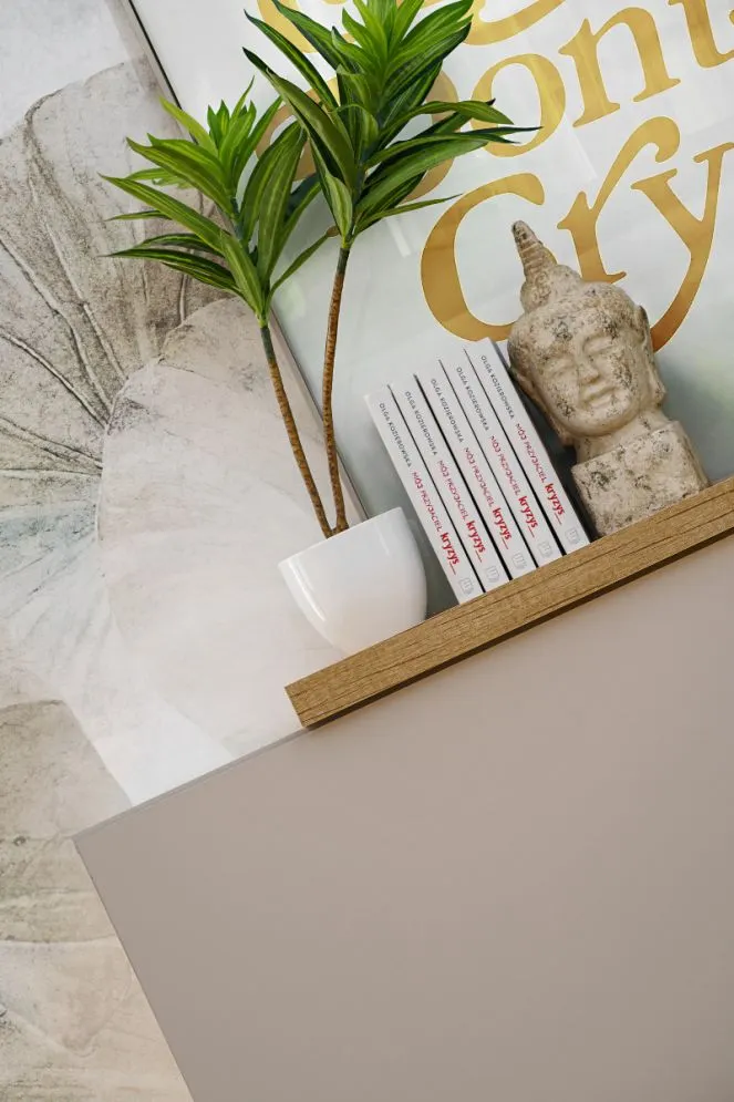 Komoda DASAR 3D kaszmir/dąb grand naturalny trzydrzwiowa I sklep meblowy MIRAT. styl SKANDYNAWSKI kolekcja DASAR