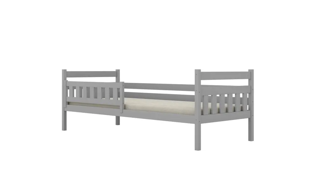 Szare łóżko dla dziecka z drewna sosnowego Lulek 160x80 | MIRAT