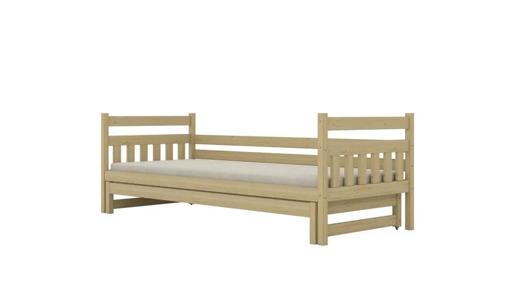 Łóżko dla dziecka z drewna sosnowego Lulek 160x80 naturalne | MIRAT