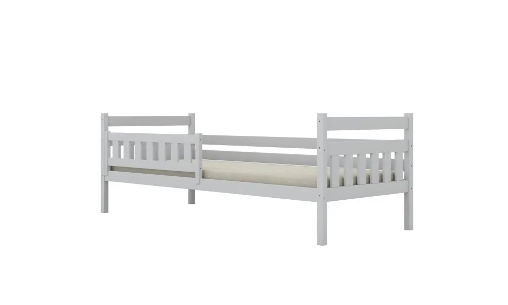 Łóżko dla dziecka z drewna sosnowego Lulek 160x80 białe | MIRAT