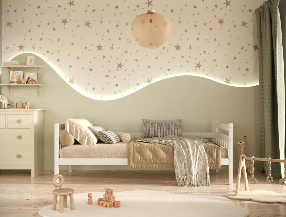 Łóżko dla dziecka z drewna sosnowego Lulek 160x80 białe | MIRAT