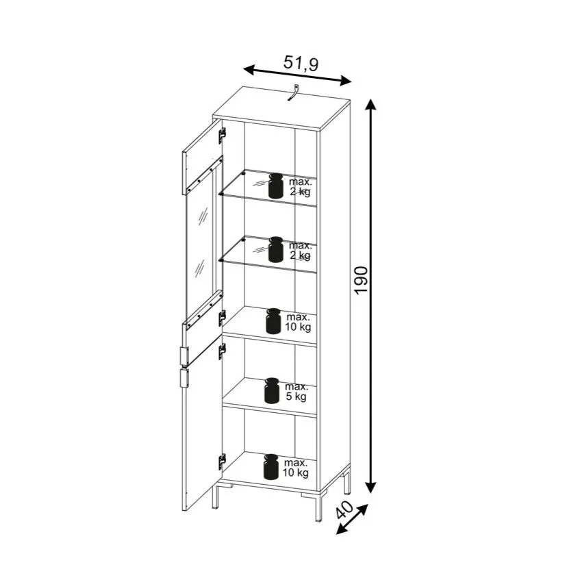 Witryna FLINN czarny mat/złota przeszklona I sklep meblowy MIRAT. styl GLAMOUR, RYFLOWANY