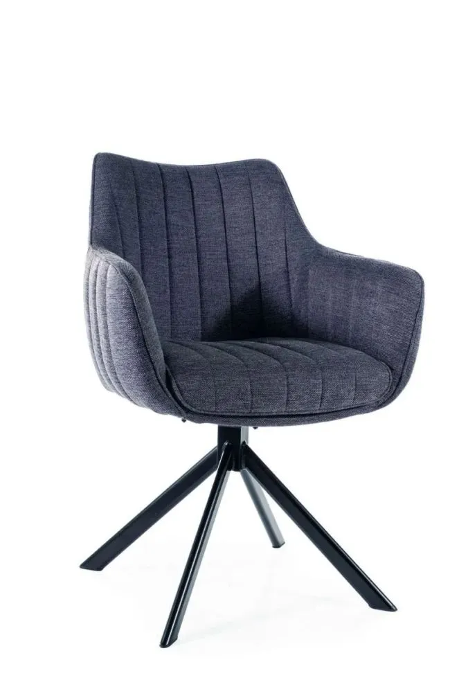 Komfortowe krzesło obrotowe AZALIA Brego z podłokietnikami ciemnoszare | MIRAT styl LOFT