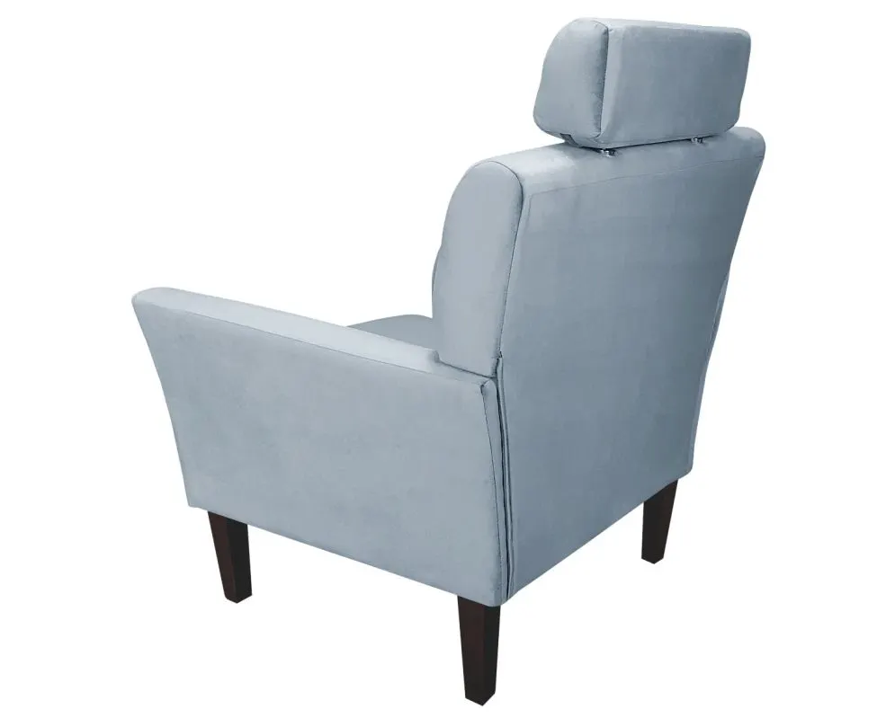 Fotel PIRO BL VELVET szary tapicerowany aksamitem | MIRAT. styl GLAMOUR