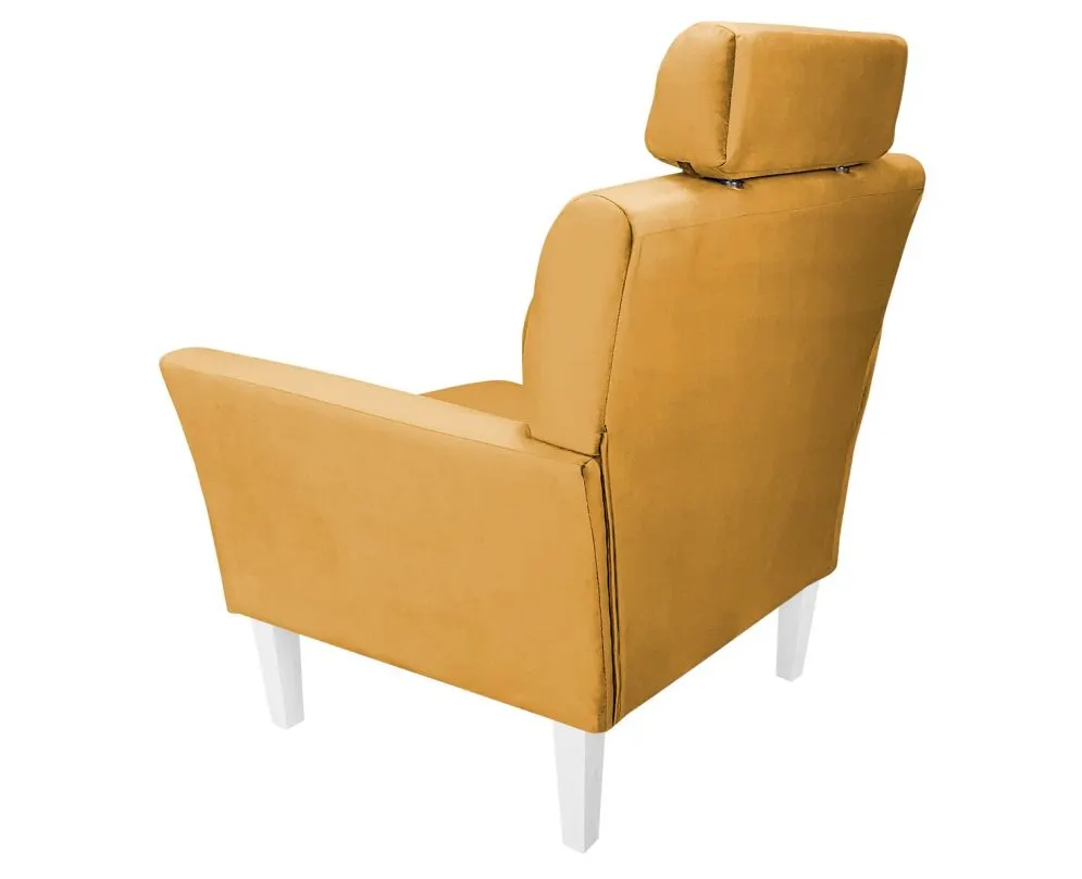 Fotel PIRO MG VELVET musztardowy/curry tapicerowany aksamitem | MIRAT. styl GLAMOUR