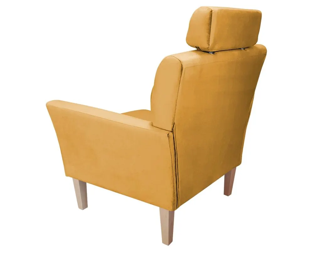 Fotel PIRO MG VELVET musztardowy/curry tapicerowany aksamitem | MIRAT. styl GLAMOUR