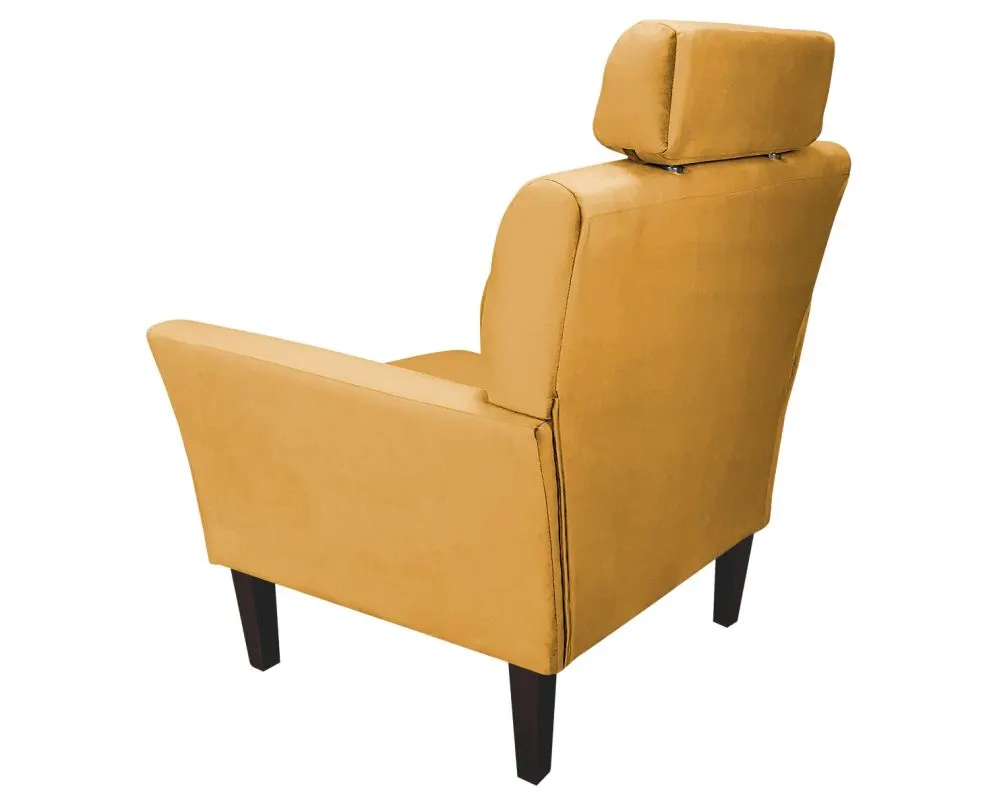 Fotel PIRO MG VELVET musztardowy/curry tapicerowany aksamitem | MIRAT. styl GLAMOUR