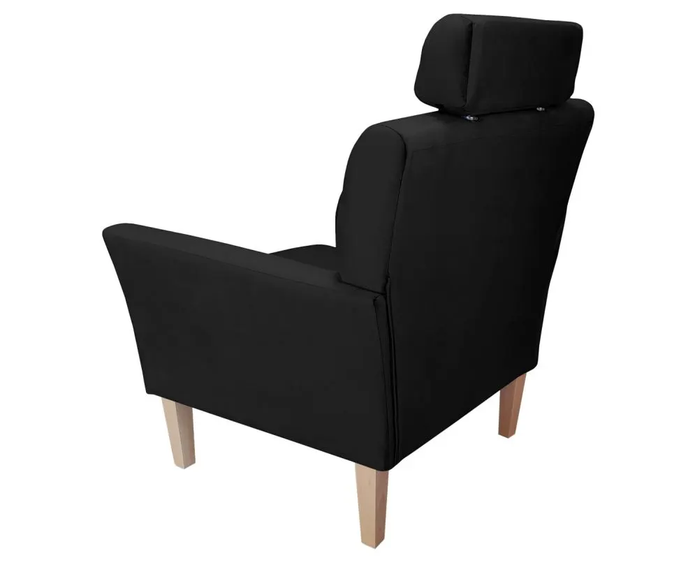 Fotel PIRO MG VELVET czarny tapicerowany aksamitem | MIRAT. styl GLAMOUR