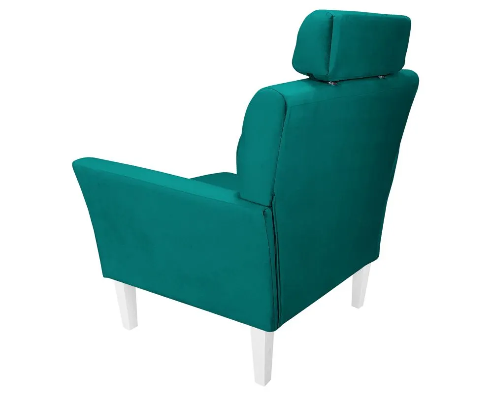 Fotel PIRO MG VELVET morski tapicerowany aksamitem | MIRAT. styl GLAMOUR