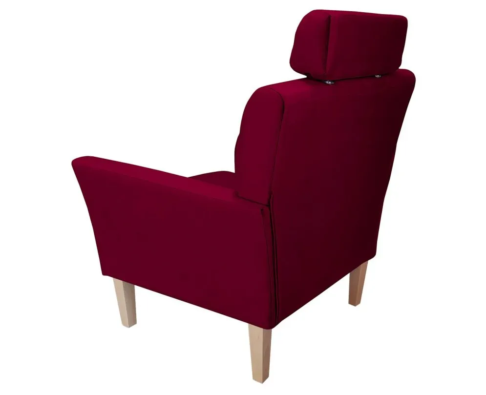 Fotel PIRO MG VELVET bordowy tapicerowany aksamitem | MIRAT. styl GLAMOUR