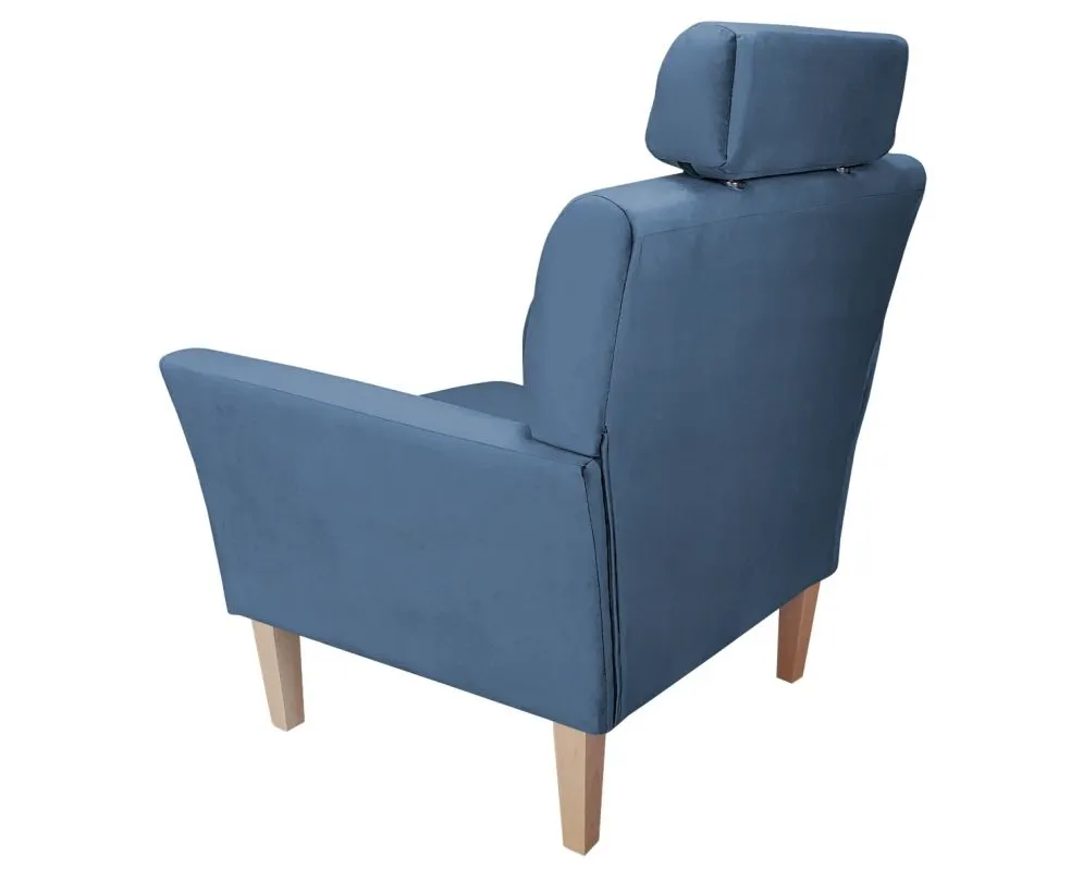 Fotel PIRO MG VELVET ciemnoniebieski tapicerowany aksamitem | MIRAT. styl GLAMOUR