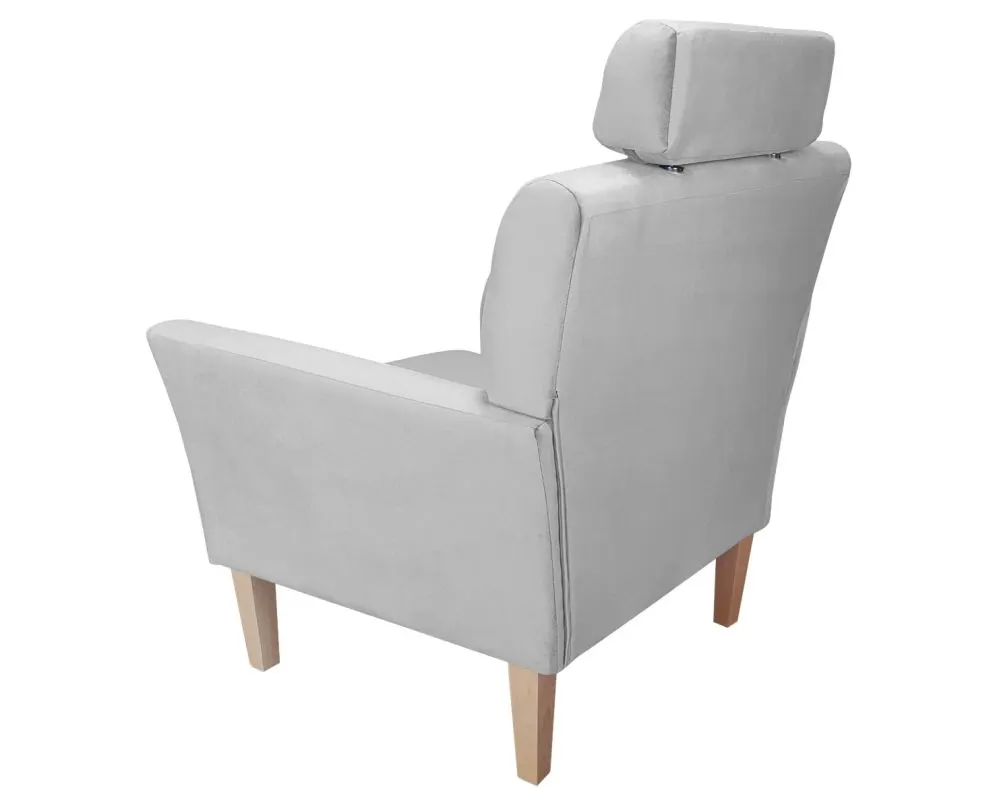 Fotel PIRO MG VELVET jasnoszary tapicerowany aksamitem | MIRAT. styl GLAMOUR