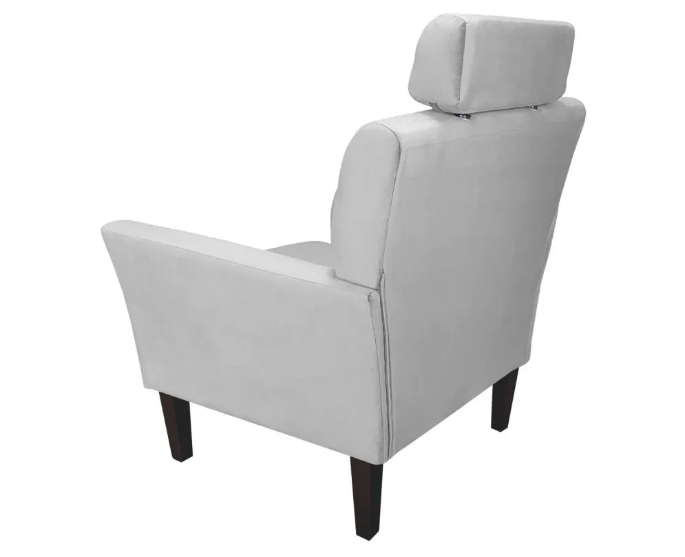 Fotel PIRO MG VELVET jasnoszary tapicerowany aksamitem | MIRAT. styl GLAMOUR