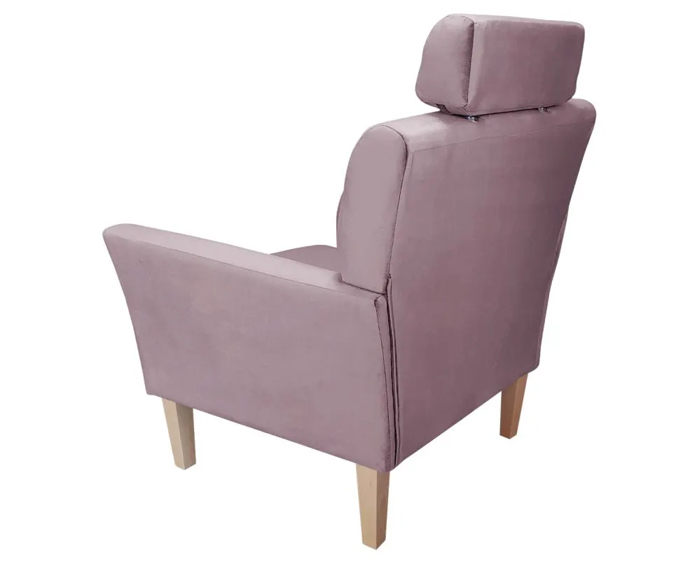 Fotel PIRO MG VELVET jasnoróżowy tapicerowany aksamitem | MIRAT. styl GLAMOUR